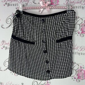 Seduction tube top houndstooth black white pin up girl button tank top y2k